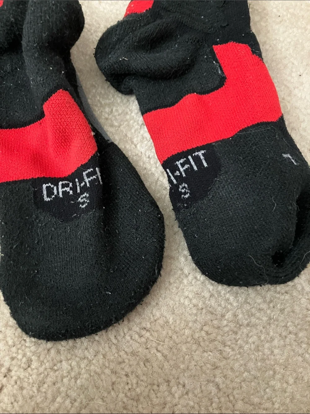 Nike LeBron Black, Red & Gray Athletic Crew Socks